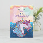 Invitation Anniversaire de enfant Pastel Unicorn (Debout devant)