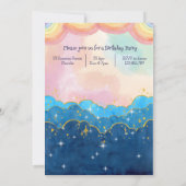 Invitation Anniversaire de enfant Pastel Unicorn (Dos)