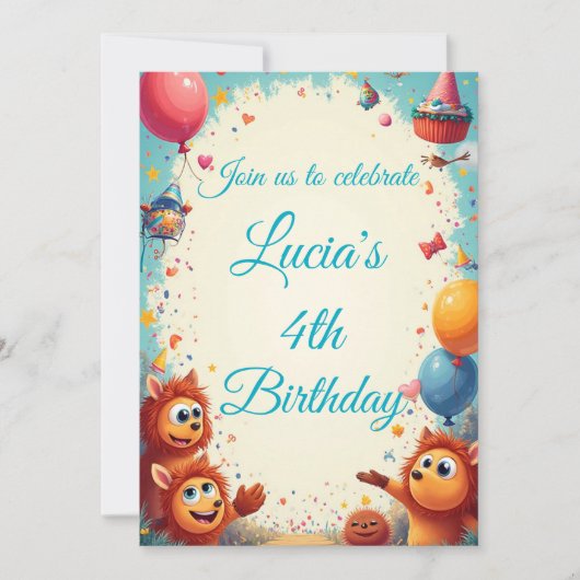 Invitation Anniversaire de enfant personnalisé (Devant)