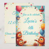 Invitation Anniversaire de enfant personnalisé (Devant / Derrière)