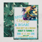 Invitation Anniversaire de enfant personnalisé Dinosaur (Devant / Derrière)