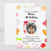 Invitation Anniversaire de enfant personnalisé jau (Devant / Derrière)