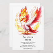Invitation Anniversaire de enfant Phoenix (Devant / Derrière)