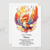 Invitation Anniversaire de enfant Phoenix (Devant / Derrière)