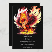 Invitation Anniversaire de enfant Phoenix (Devant / Derrière)