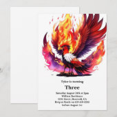 Invitation Anniversaire de enfant Phoenix (Devant / Derrière)