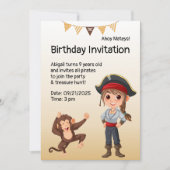 Invitation Anniversaire de enfant pirate (Devant)