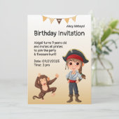 Invitation Anniversaire de enfant pirate (Debout devant)