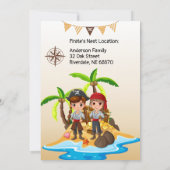 Invitation Anniversaire de enfant pirate (Dos)