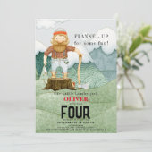 Invitation Anniversaire de enfant Plaid des monts Lumberjack (Debout devant)