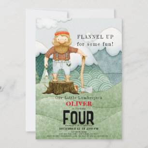Invitation Anniversaire de enfant Plaid des monts Lumberjack