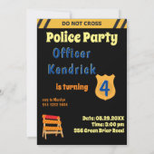 Invitation Anniversaire de enfant policier (Dos)