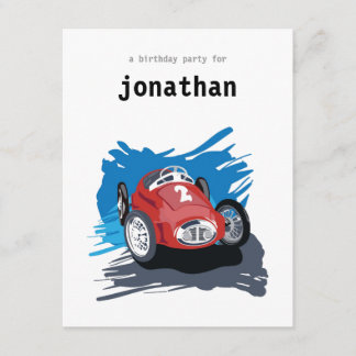 Invitation Anniversaire de enfant - Race Car