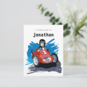 Invitation Anniversaire de enfant - Race Car (Debout devant)