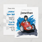 Invitation Anniversaire de enfant - Race Car (Devant / Derrière)
