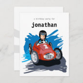 Invitation Anniversaire de enfant - Race Car (Devant / Derrière)
