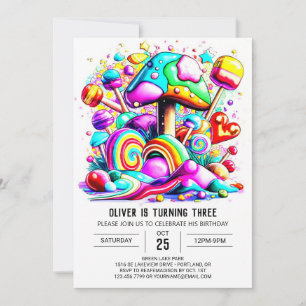 Invitation Anniversaire de enfant Rainbow Sprinkles