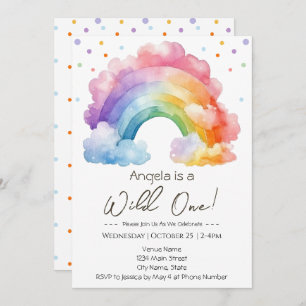 Invitation Anniversaire de enfant Rainbow Wild One