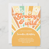 Invitation anniversaire de enfant rétro super et sauvage (Devant)