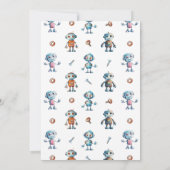 Invitation Anniversaire de enfant robot de découpe aquarelle (Dos)