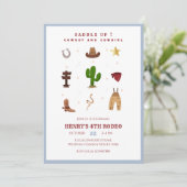 Invitation Anniversaire de enfant Rodeo de CowBoy (Debout devant)