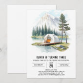 Invitation Anniversaire de enfant rustique (Devant / Derrière)