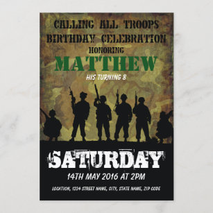 Invitations Faire Part Cartes D Anniversaire Soldat Zazzle Be