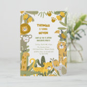 Invitation Anniversaire de enfant safari sauvage (Debout devant)