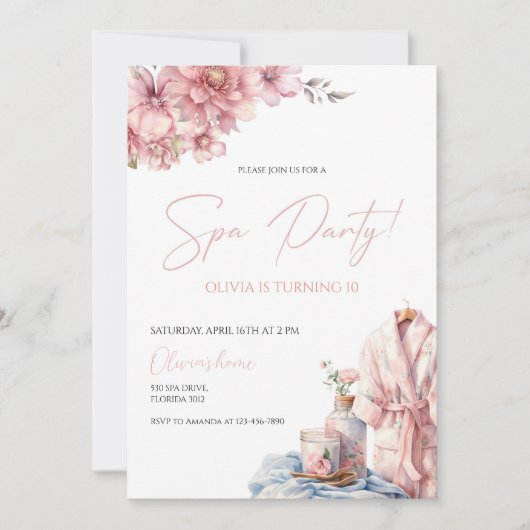 Invitation Anniversaire de enfant spa (Devant)