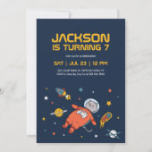 Invitation Anniversaire de enfant spatial de l'astronaute de  (Devant)