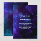 Invitation Anniversaire de enfant spatial. Fête du Planétariu (Devant / Derrière)