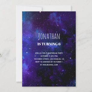 Invitation Anniversaire de enfant spatial. Fête du Planétariu