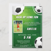 Invitation Anniversaire de enfant sportif de football de ball (Devant)