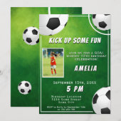 Invitation Anniversaire de enfant sportif de football de ball (Devant / Derrière)