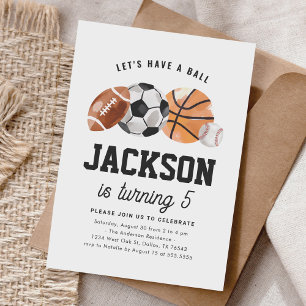 Invitation Anniversaire de enfant sportif moderne