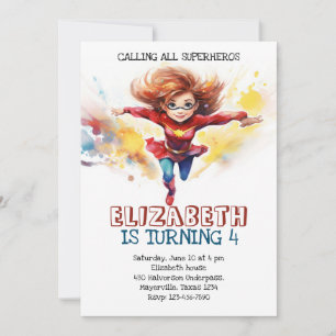 Invitation anniversaire de enfant super fille