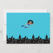 Invitation Anniversaire de enfant Superhero de filles bleues (Dos)