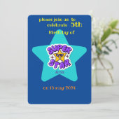 Invitation anniversaire de enfant superstar (Debout devant)