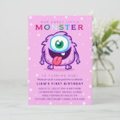 Invitation Anniversaire de enfant Sweet Little Monster (Debout devant)
