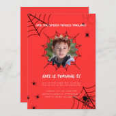 Invitation Anniversaire de enfant - Thème Spidey (Devant / Derrière)