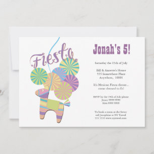 Invitation Anniversaire de enfant traditionnel de Fiesta Pina