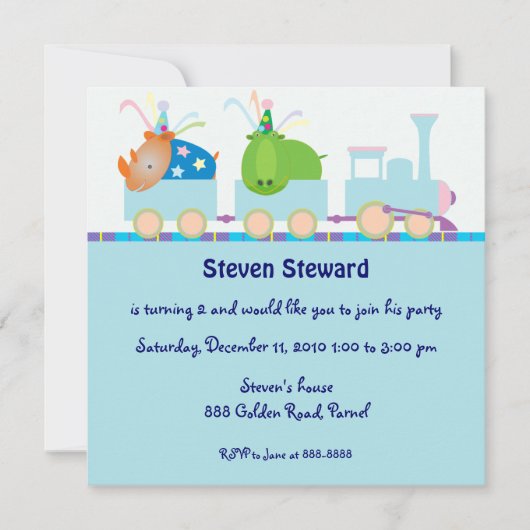Invitation Anniversaire de enfant : Train 019 (Devant)
