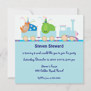 Invitation Anniversaire de enfant : Train 019