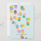 Invitation Anniversaire de enfant vert Confetti coloré (Devant)