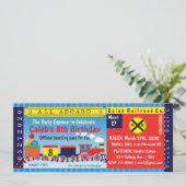 Invitation Anniversaire de enfant Voyage Train Ticket Invitat (Debout devant)
