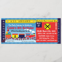 Anniversaire de enfant Voyage Train Ticket Invitat