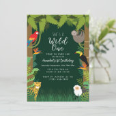 Invitation Anniversaire de enfant Wild One Jungle (Debout devant)