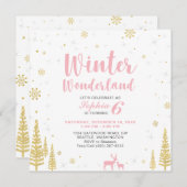 Invitation Anniversaire de enfant Winter Wonderlan (Devant / Derrière)