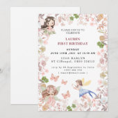 Invitation Anniversaire de fée enchantée (Devant / Derrière)