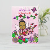 Invitation Anniversaire de fée ethnique (Debout devant)